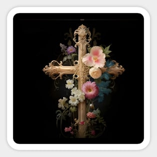 Gold Cross Sticker